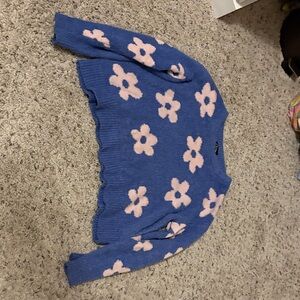 Blue and Pink Floral Kids Sweater